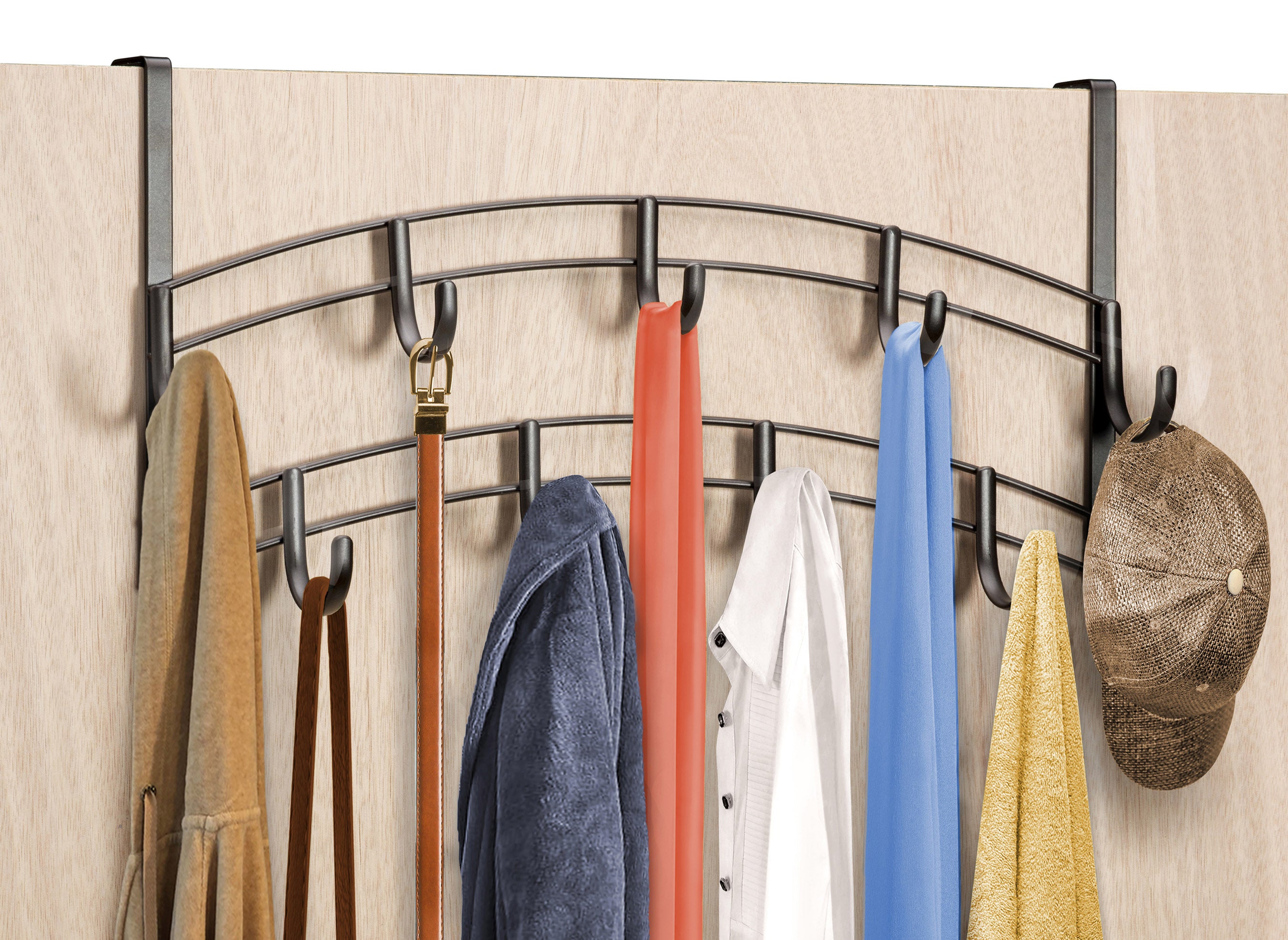 HOLDN' STORAGE Over The Door Closet Valet Organizer Rack – Gray