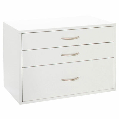 freedomRail Three-Drawer Big O-Box - White