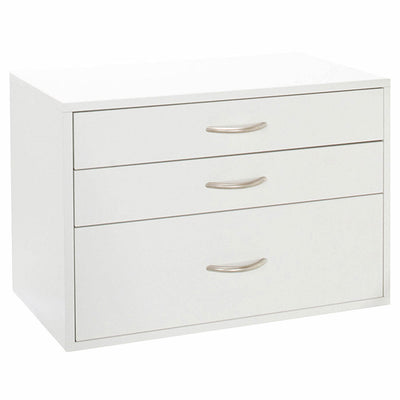 freedomRail Three-Drawer O-Box - White
