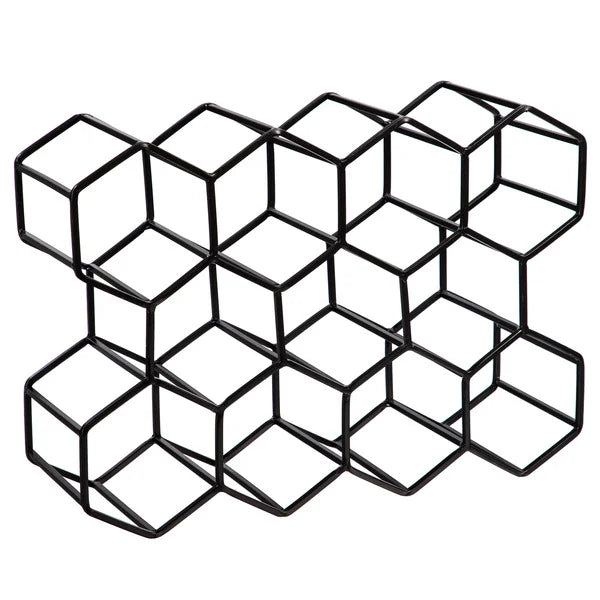 11 Bottle Wine Rack - Black