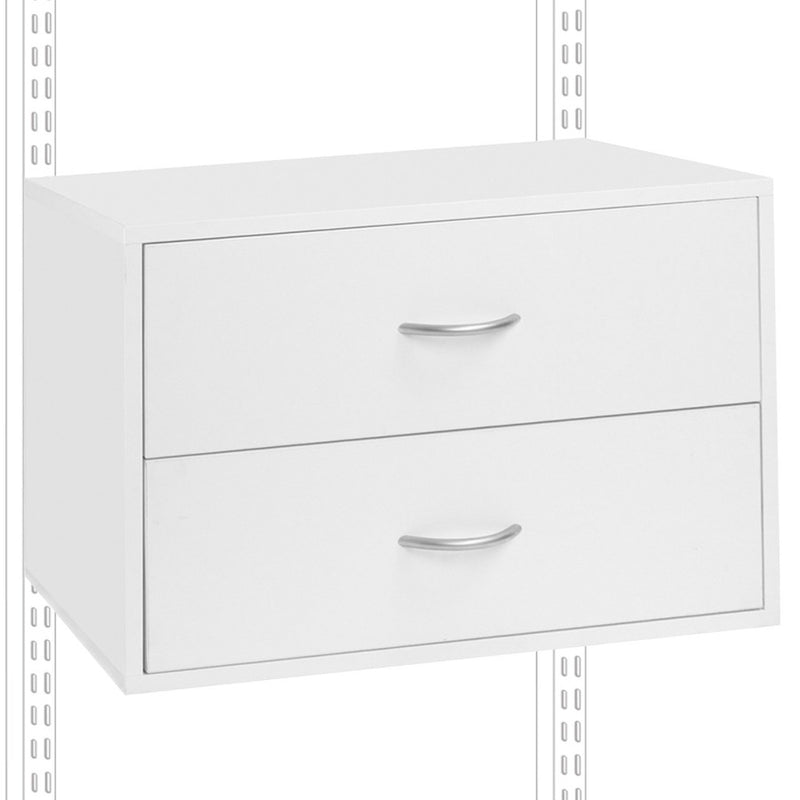 freedomRail Two-Drawer Big O-Box - White