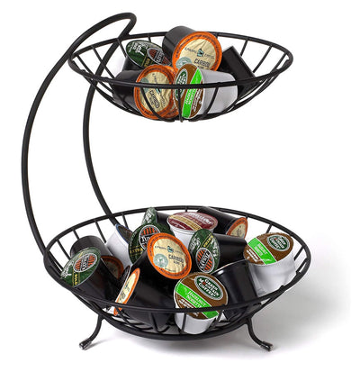 Black Two Tier Fruit Bowl