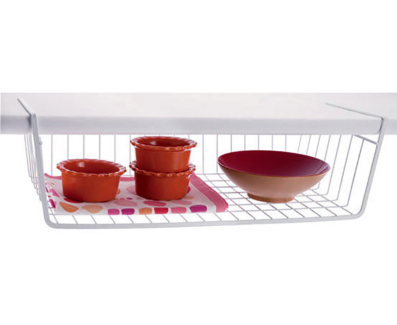 20 Inch Under Shelf Storage Basket - White