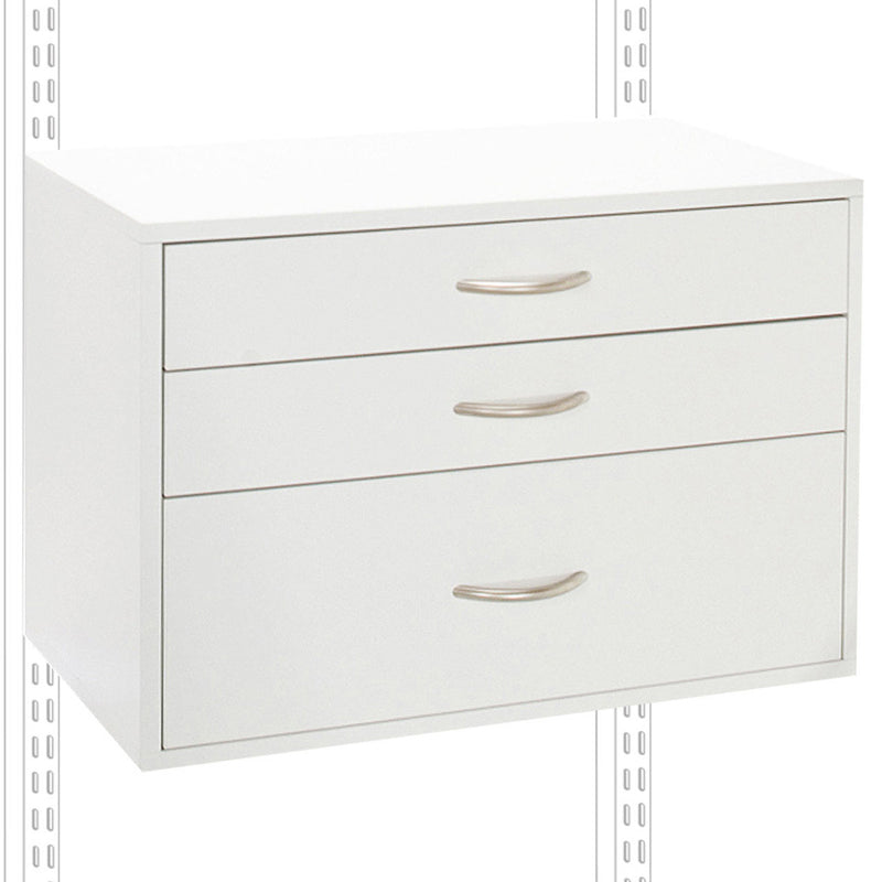 freedomRail Three-Drawer Big O-Box - White