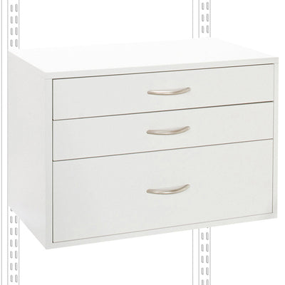 freedomRail Three-Drawer O-Box - White