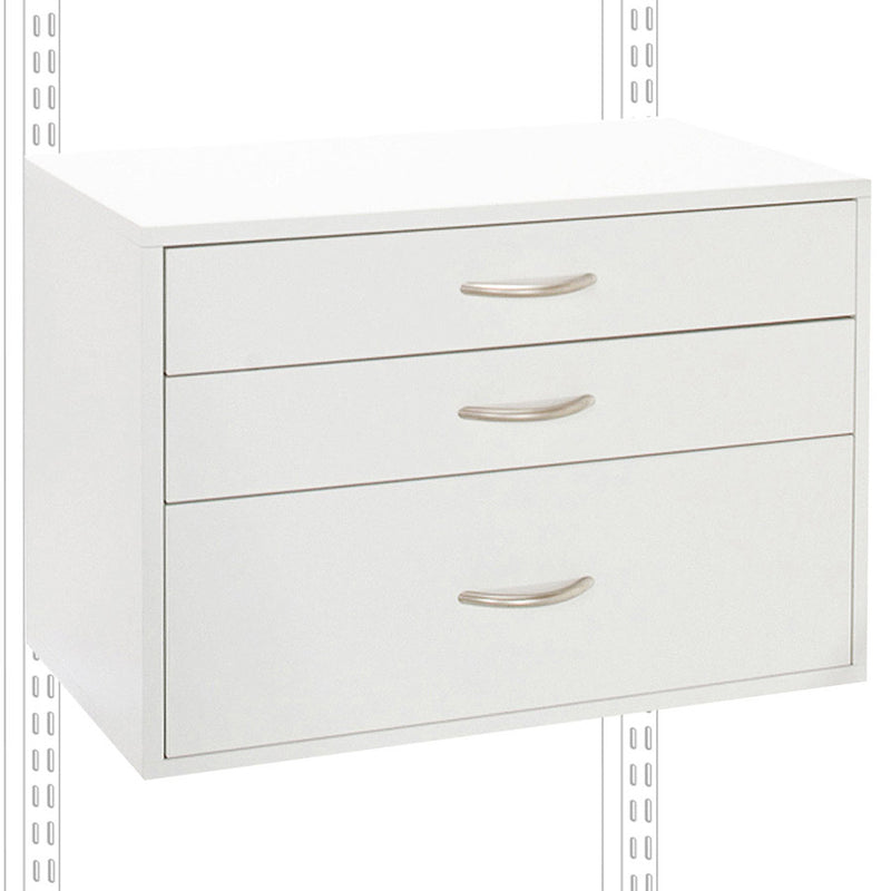 freedomRail Three-Drawer O-Box - White