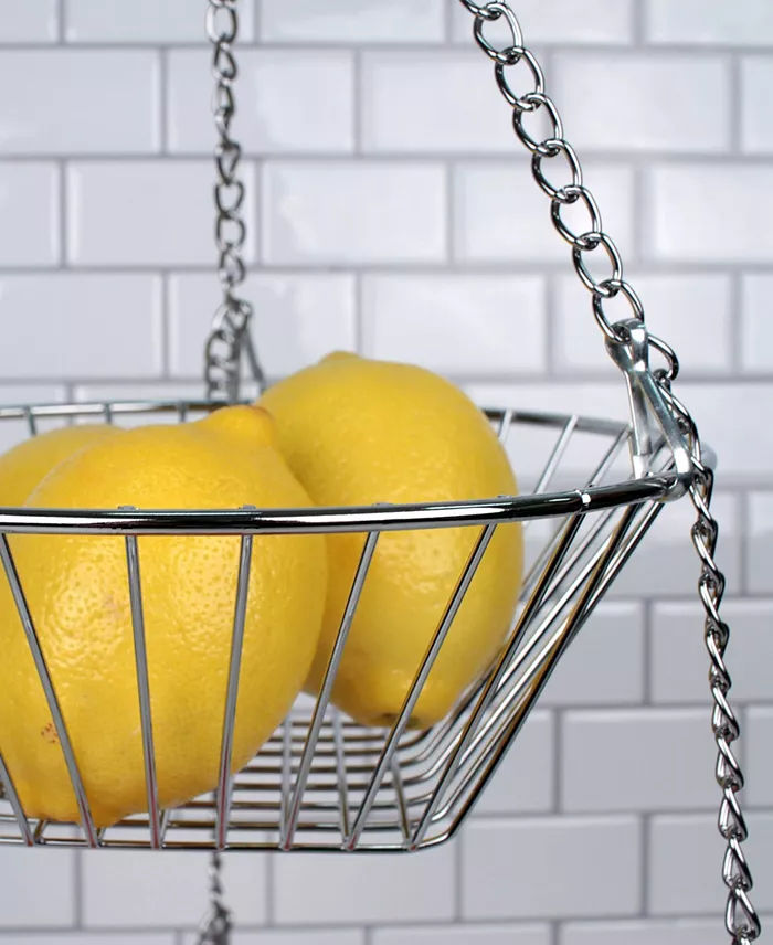 Three-Tier Hanging Fruit Baskets - Chrome