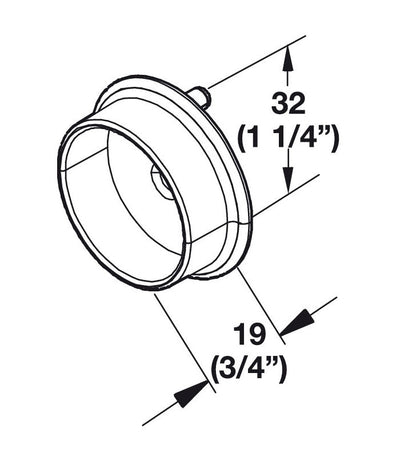 Round Closet Rod Flanges - Black