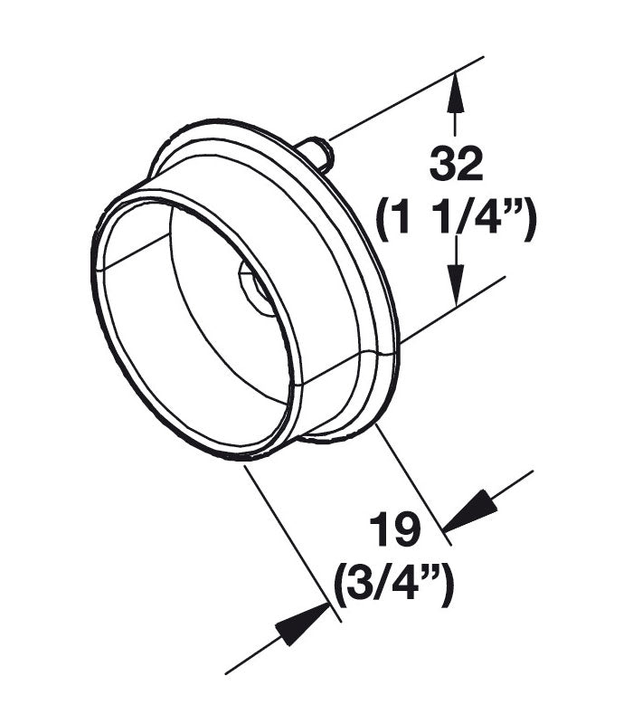 Round Closet Rod Flanges - Black