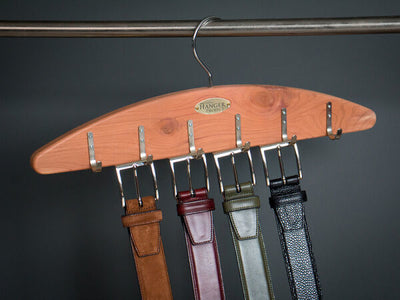 Hanging Cedar Belt Organizer