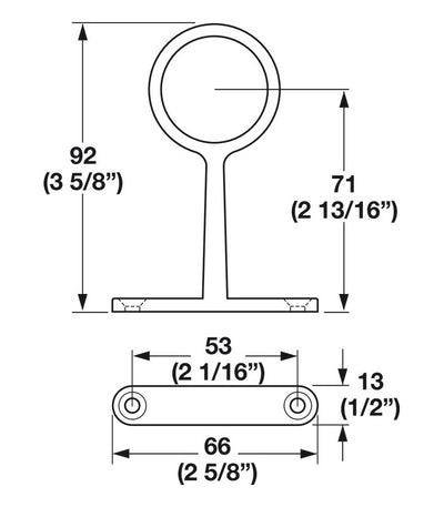 Closet Rod Center Support - Polished Chrome