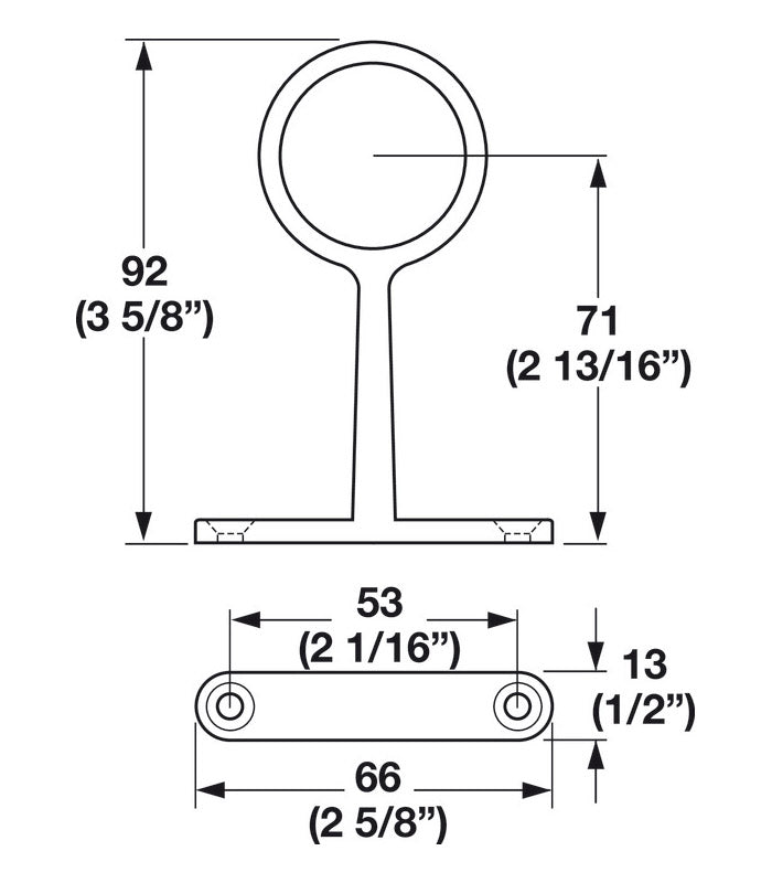 Closet Rod Center Support - Polished Chrome