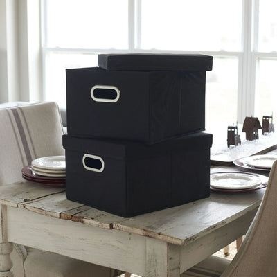 Collapsible Storage Box Set of 2 - Black