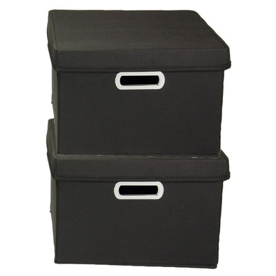 Collapsible Storage Box Set of 2 - Black