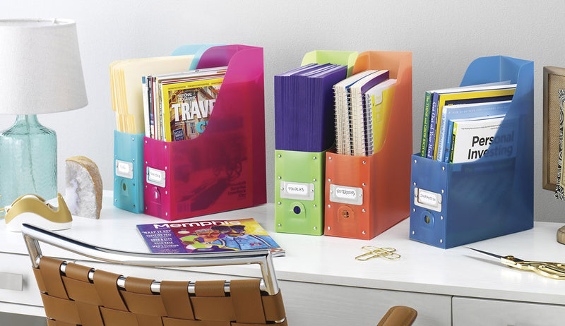 Colorful Plastic Magazine Organizers