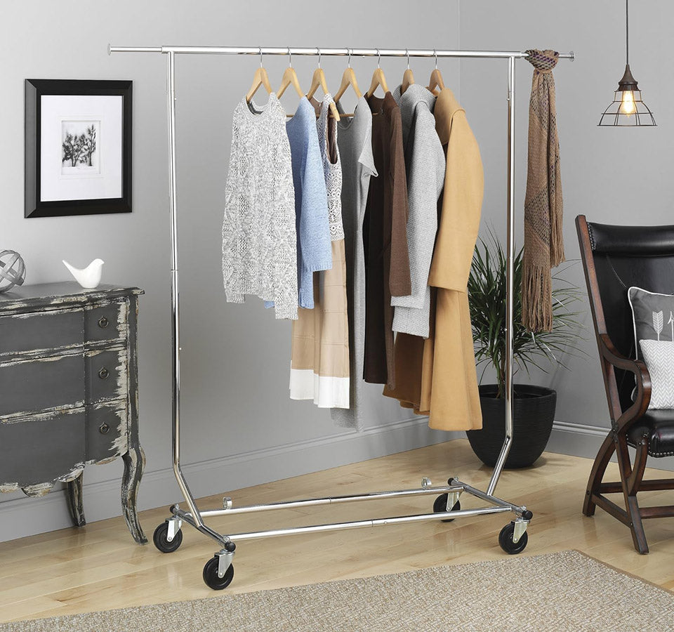 Garment Rack Office Commercial Chrome Garment Rack – Organize-It