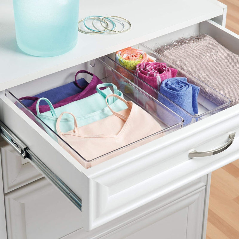 Clear Plastic Dresser Drawer Organizer - Large