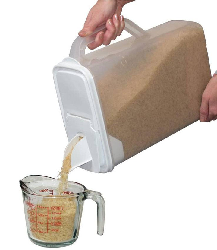 Buddeez 8 Quart Bulk Food Storage Container - Clear With White Lid, EZ Grip Handle & Pour Spout - View #2