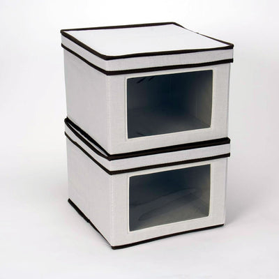 Medium Canvas Vision Clothing Box - Cream