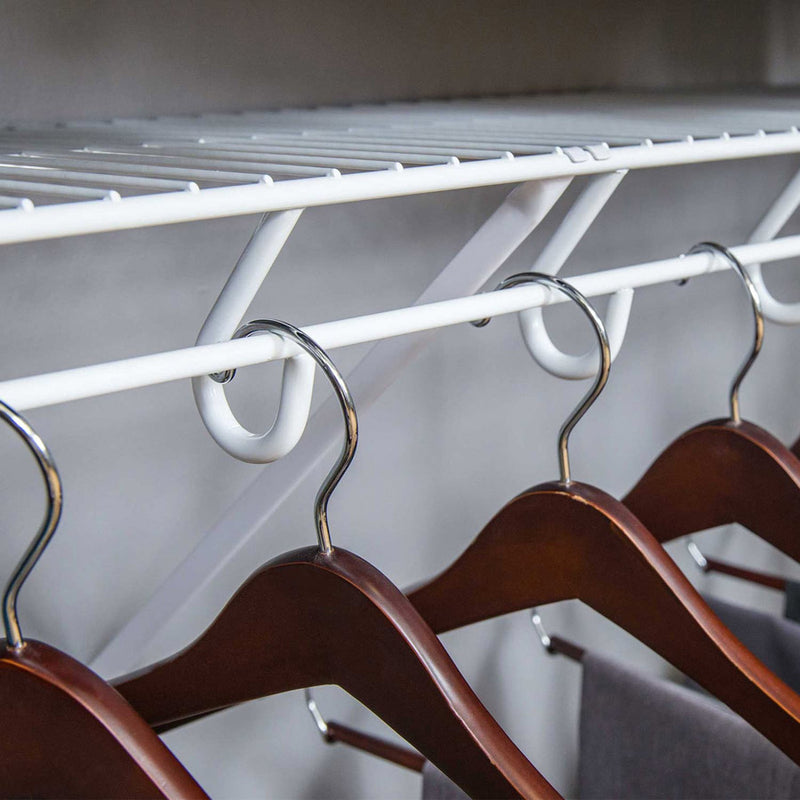 12 Inch Open Slide Closet Shelving - White