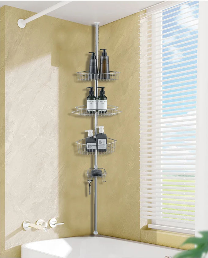 Tension Pole Shower Caddy - Chrome
