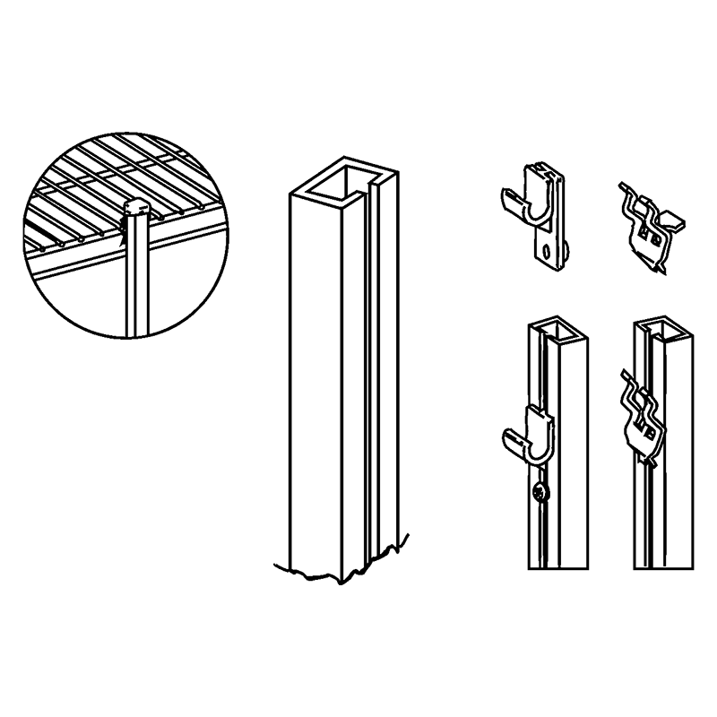 Wire Closet Shelving Vertical Support Pole