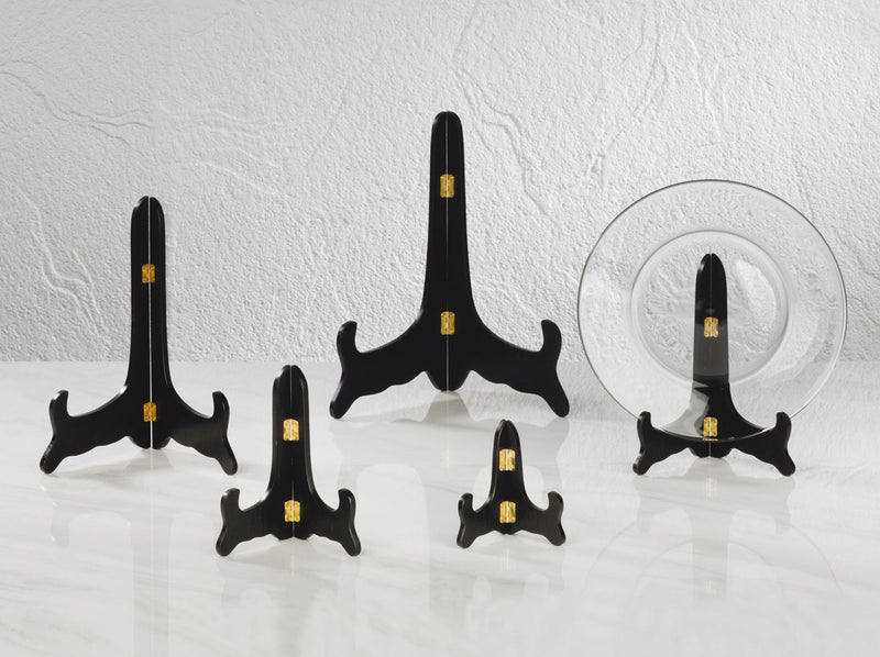 Wood Plate Stand - Black