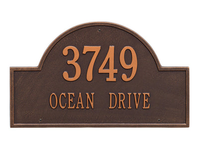 Arch Wall Address Plaque - Estate Two-Line