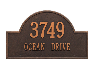 Arch Wall Address Plaque - Estate Two-Line