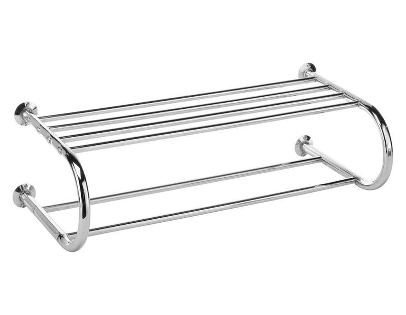 Hotel Style Chrome Towel Rack and Shelf
