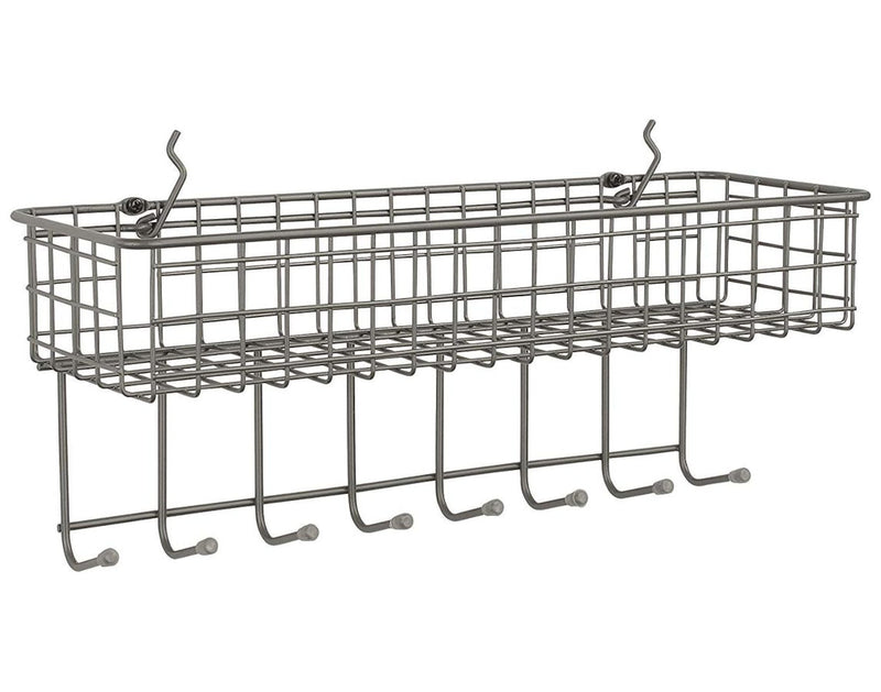 Pegboard Basket and Hook Station