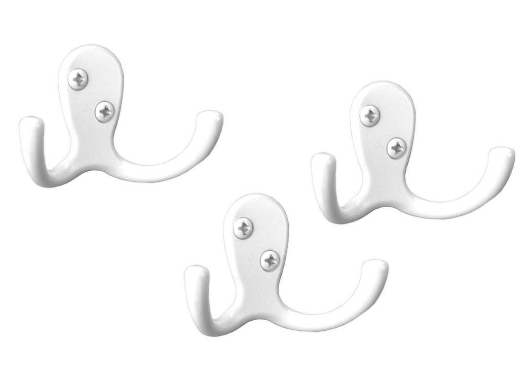 Wall Mount Double Coat Hook - White – Organize-It