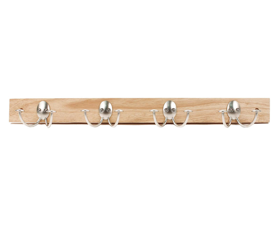 Double Hook Wood Coat Rack - Maple-Nickel – Organize-It