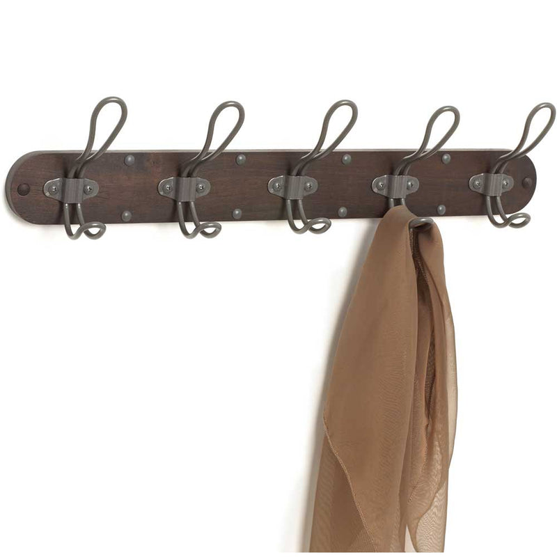 Vintage 5-Hook Wall Mount Coat Rack
