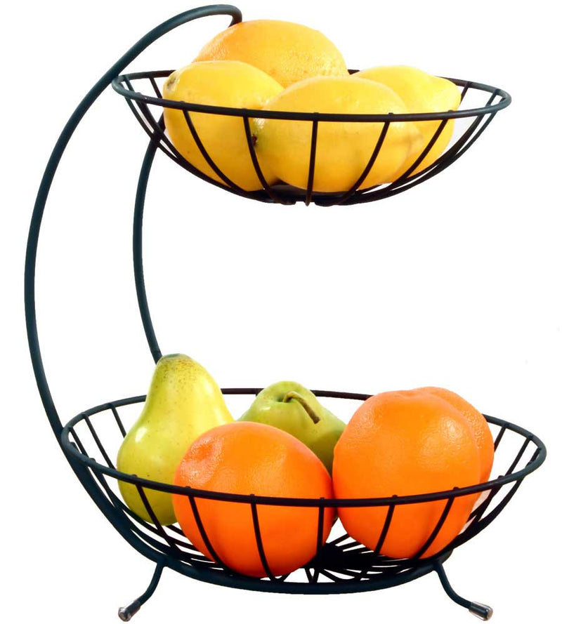 Black Two Tier Fruit Bowl