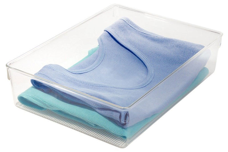 Clear Plastic Dresser Drawer Organizer - Large