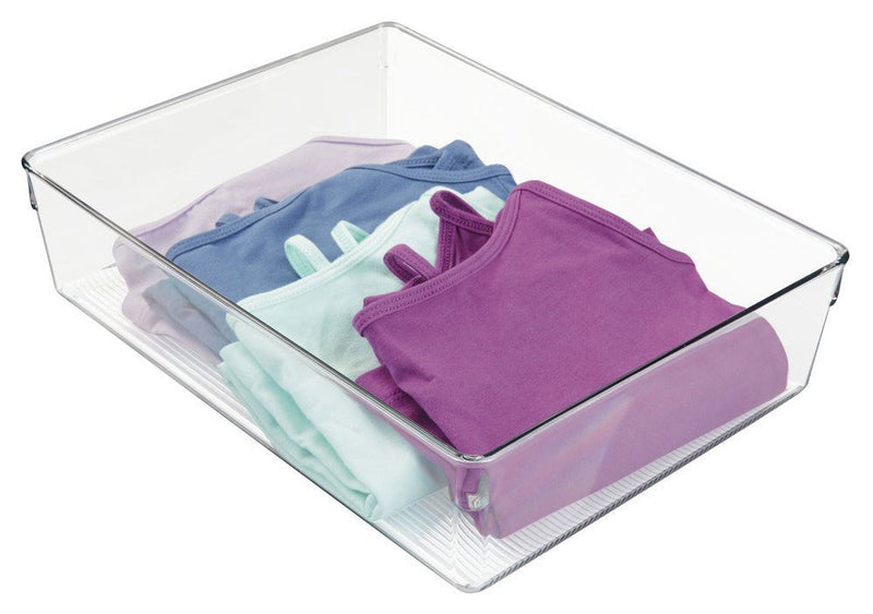 Clear Plastic Dresser Drawer Organizer - Large