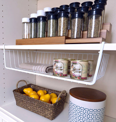 20 Inch Under Shelf Storage Basket - White