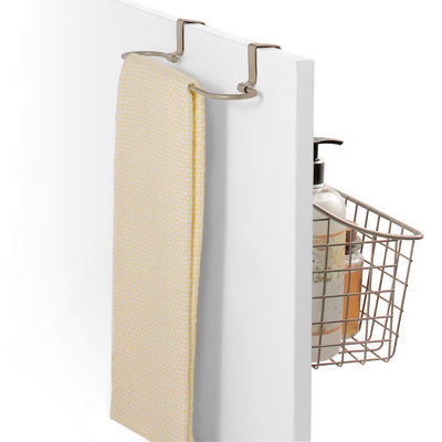 Over Cabinet Door Basket with Towel Rail