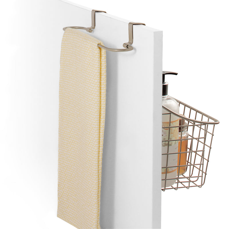 Over Cabinet Door Basket with Towel Rail