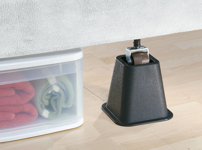 Bed Riser Box Plastic Bed Risers - Black – Organize-It