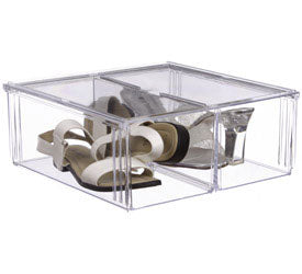 Crystal Clear Shoe Storage Bin Locking Lid