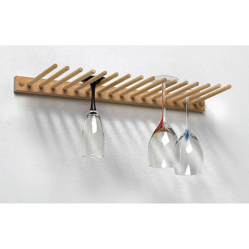 Wall Mount Wood Stemware Rack