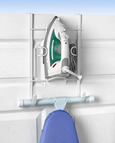 Over the Door Iron - Board Storage Rack - White