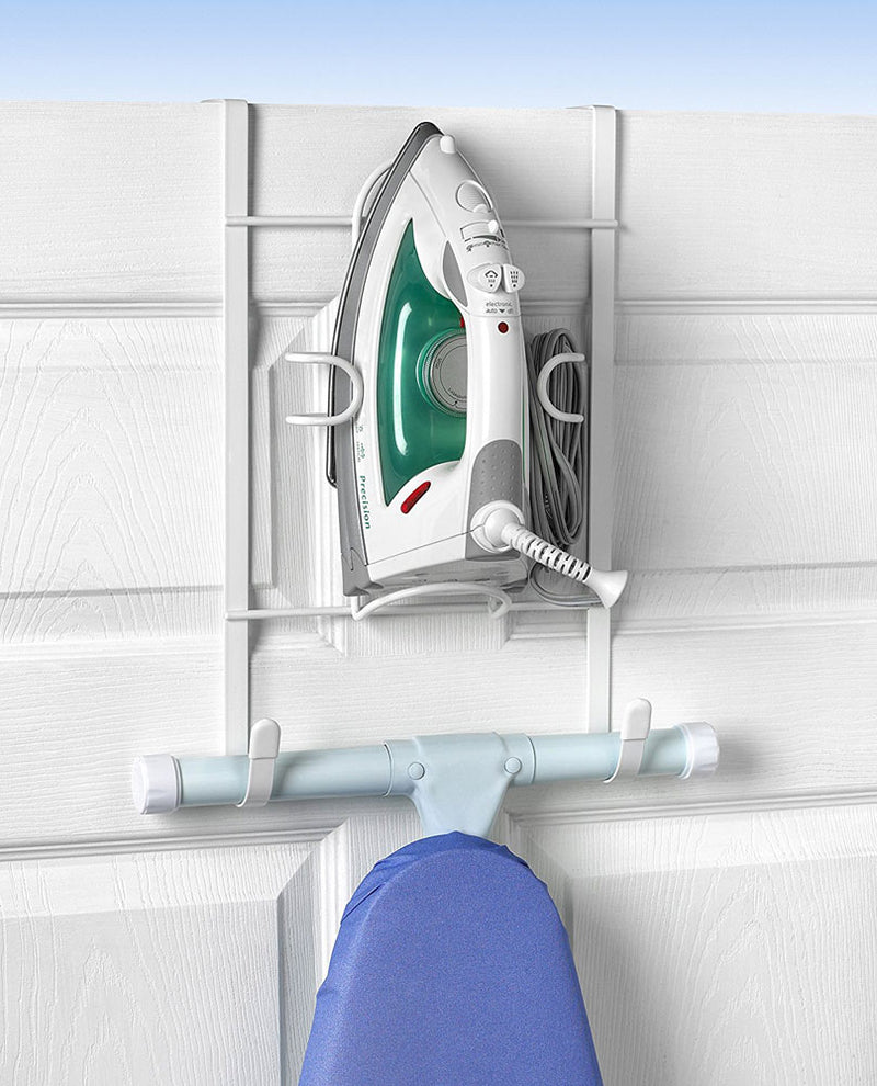 Over the Door Iron - Board Storage Rack - White