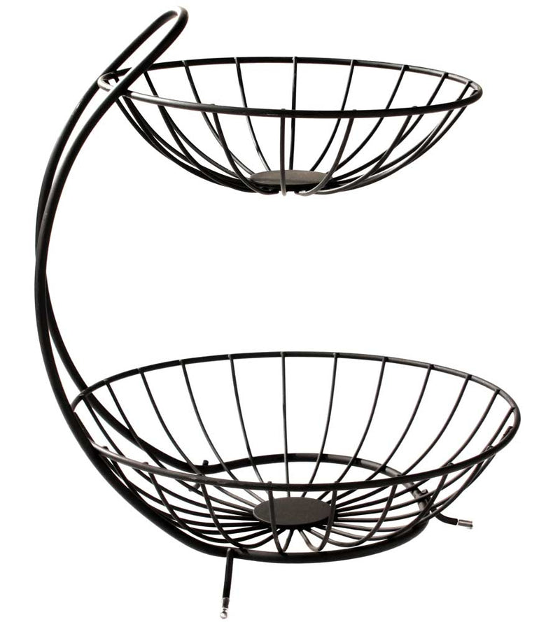 Black Two Tier Fruit Bowl