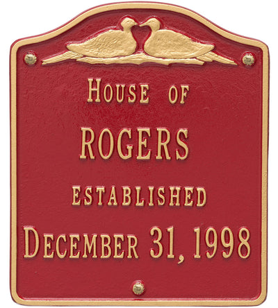Doves Wall Mount Wedding Plaque