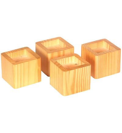 Stacking Wood Bed Risers - Natural Honey