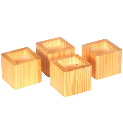 Stacking Wood Bed Risers - Natural Honey