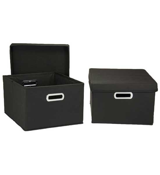 Collapsible Storage Box Set of 2 - Black